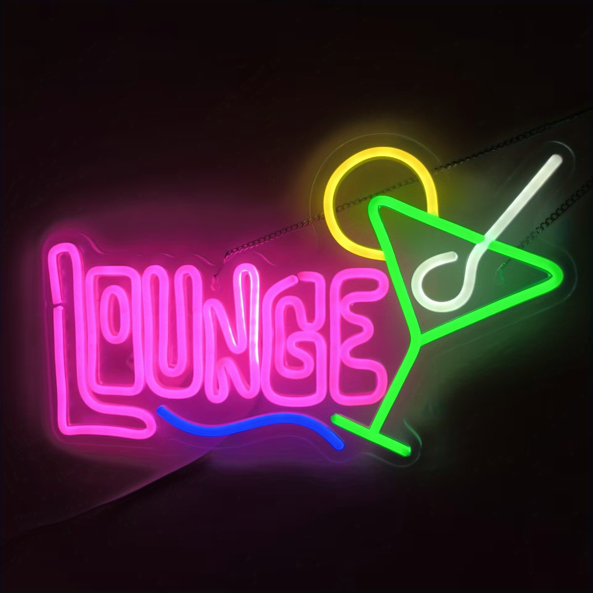 Home Bar Lounge - لافتة نيون LED للصالة، فن جداري