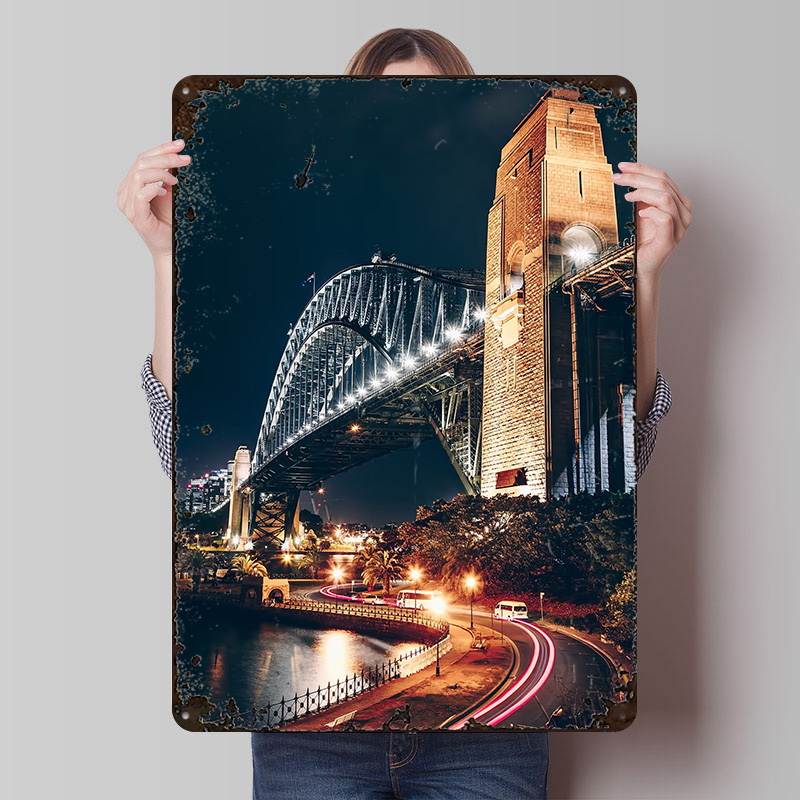 Home Bar Sydney - لوحة معدنية مخصصة على شكل جسر