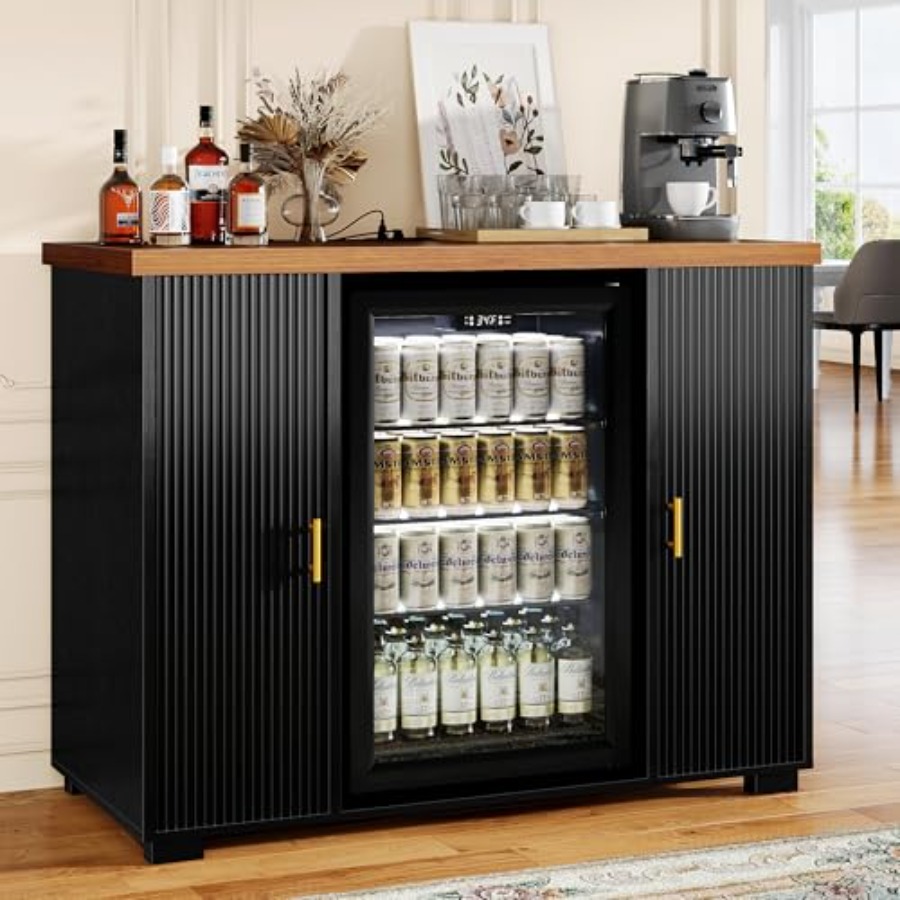 Home Bar And Fridge - خزانة بار قهوة ذات 47 فتحة