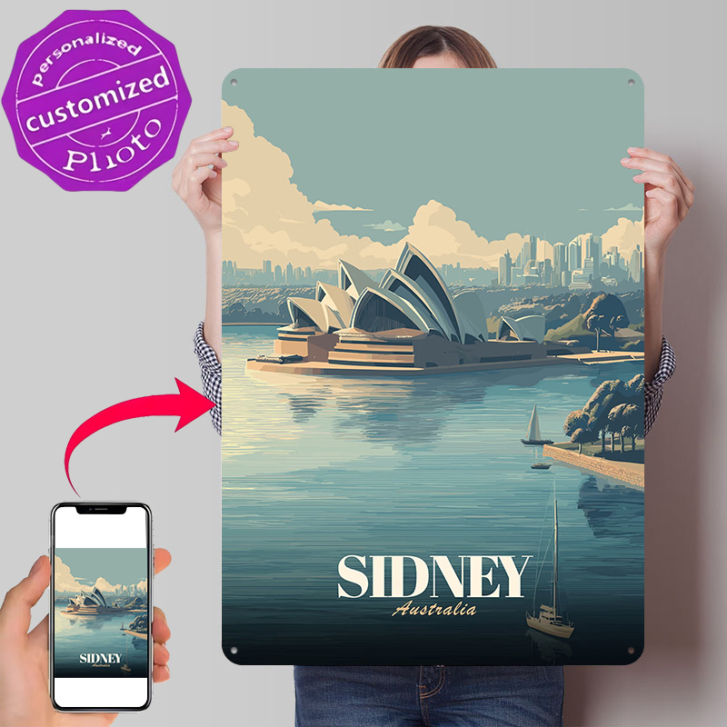 Home Bar Sydney - لافتة معدنية مطبوعة ثلاثية الأبعاد بتصميم