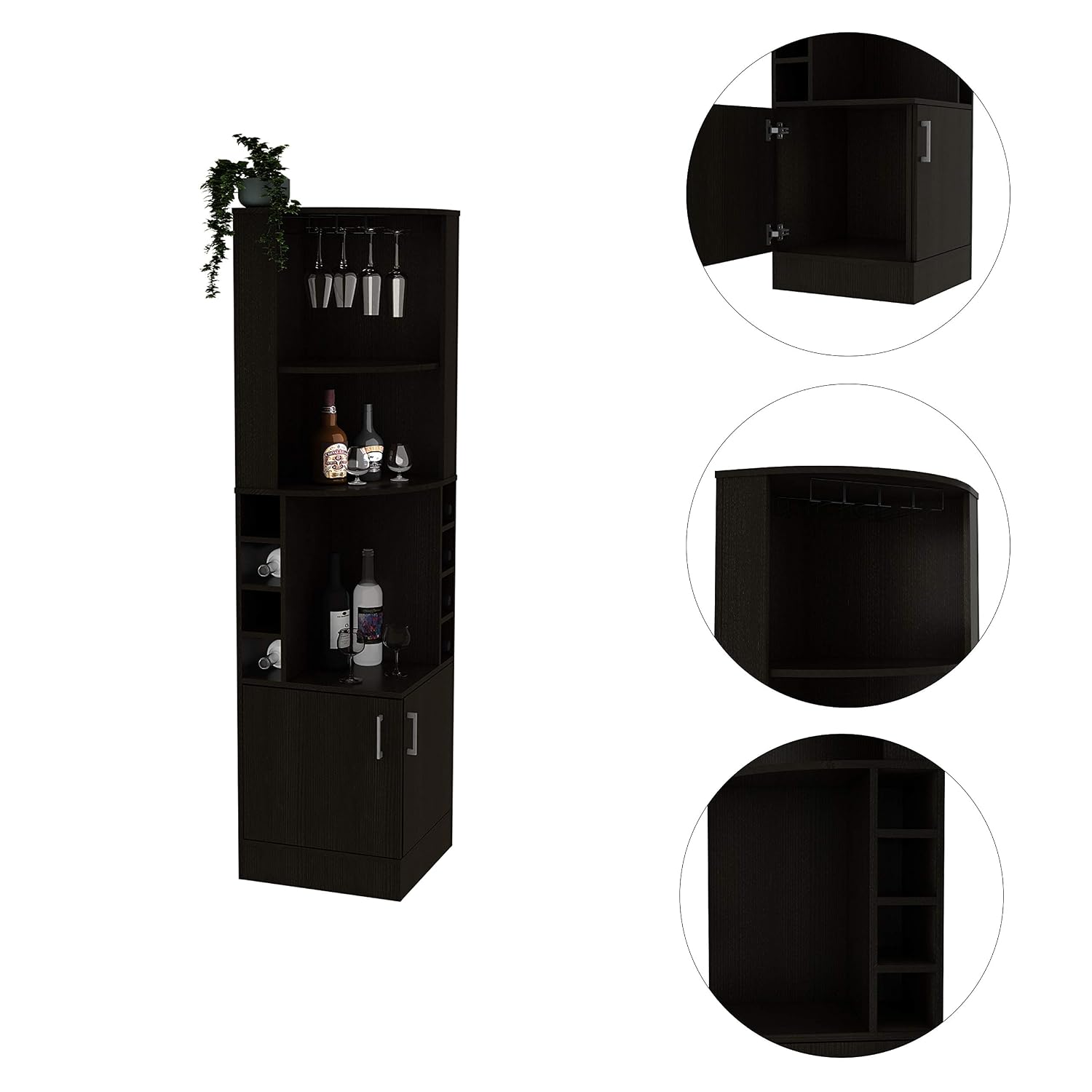 خزانة بار زاوية مع رفّين، حامل - مراجعة Home Bar Shelves وسعره