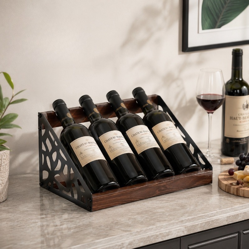 رف خشبي للنبيذ للبار المنزلي،  - مراجعة Home Bar Shelves وسعره