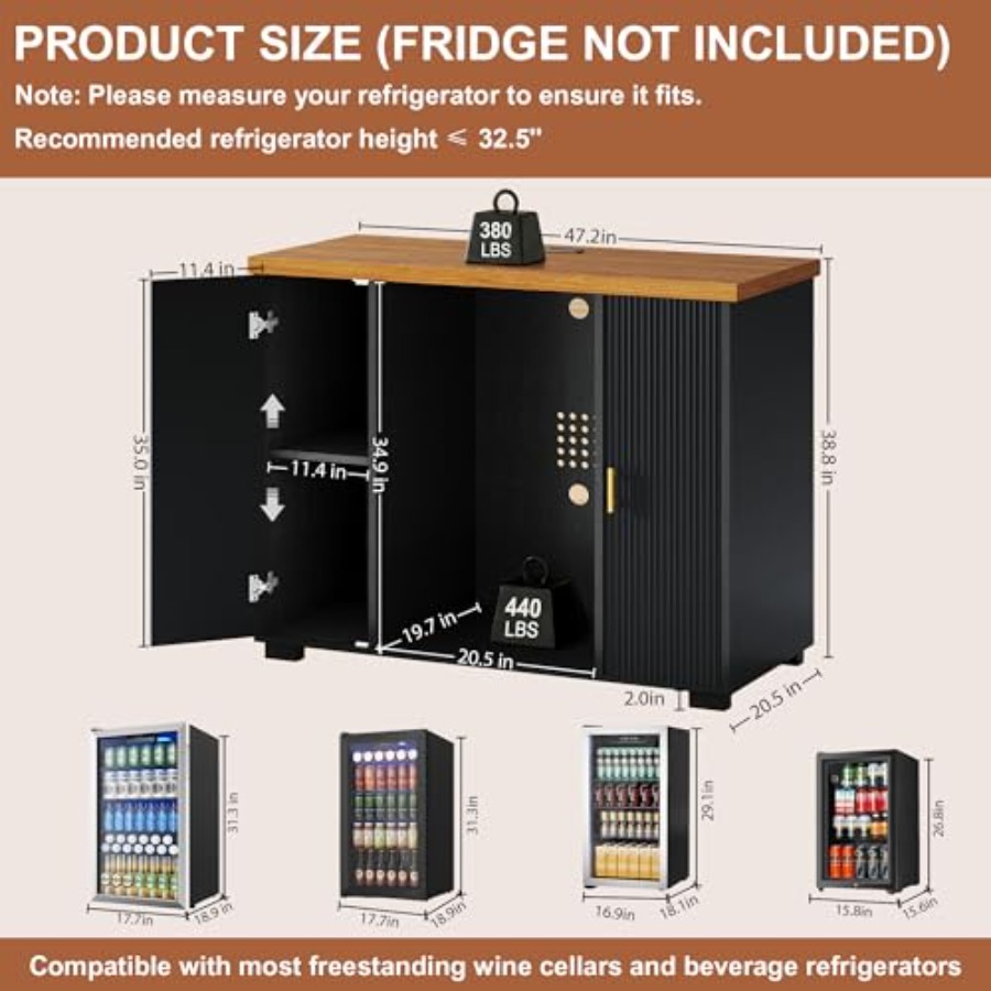 خزانة بار قهوة ذات 47 فتحة مع  - مراجعة Home Bar And Fridge وسعره