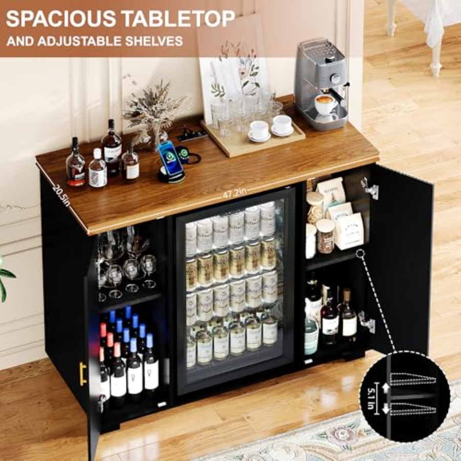خزانة بار قهوة ذات 47 فتحة مع  - مراجعة Home Bar And Fridge وسعره