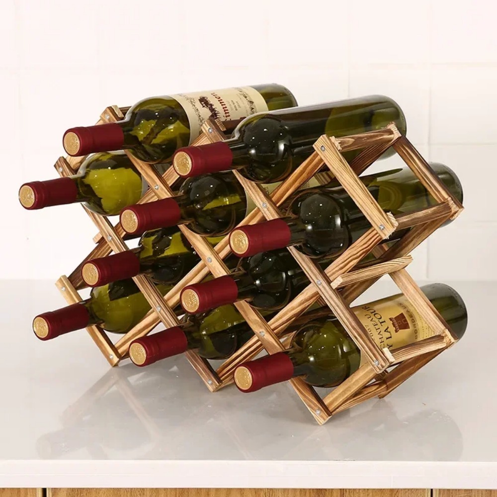 رف خشبي قابل للطي لتخزين زجاجا - مراجعة Home Bar Shelves وسعره