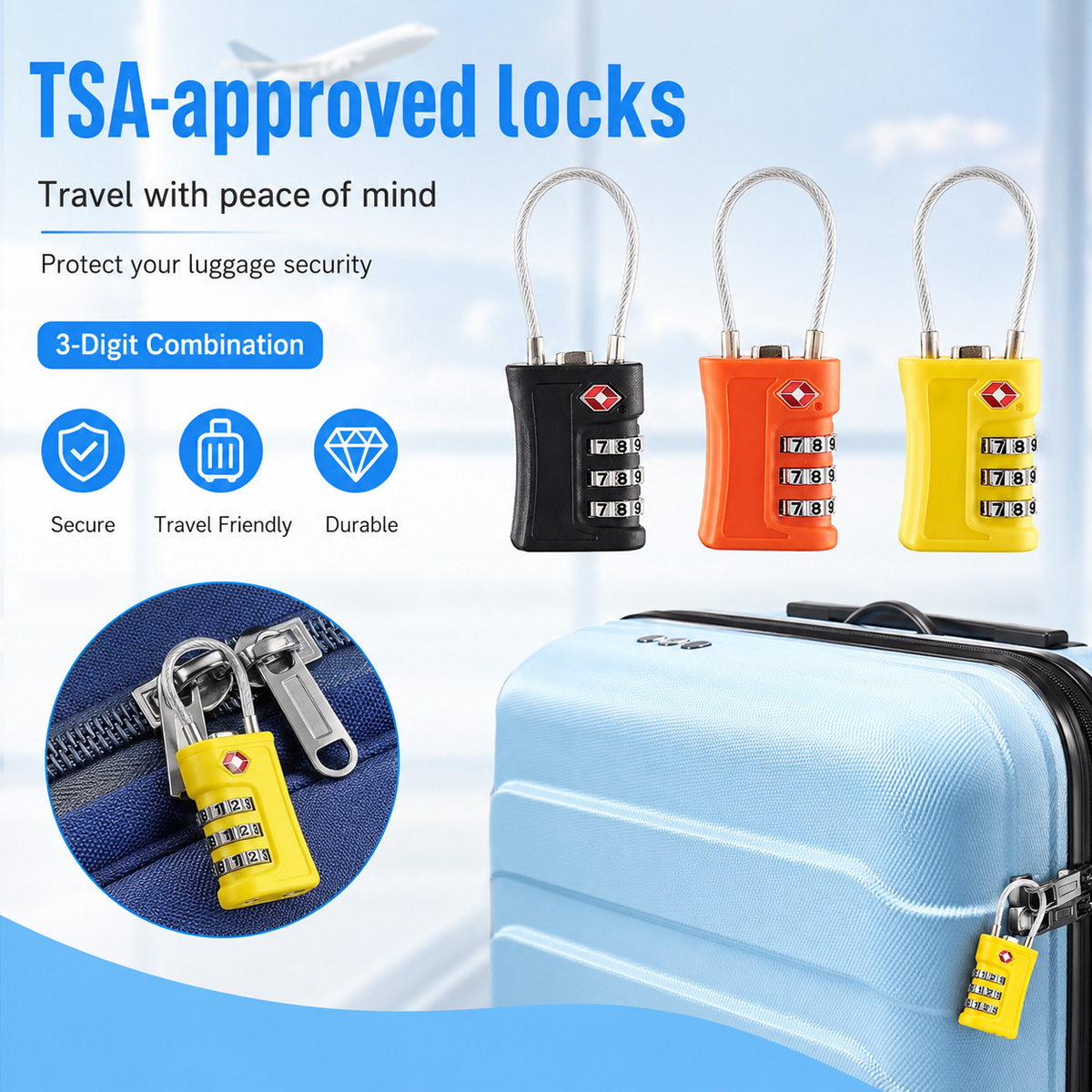 قفل أمتعة معتمد من TSA، قفل بك - مراجعة Home Bargains وسعره