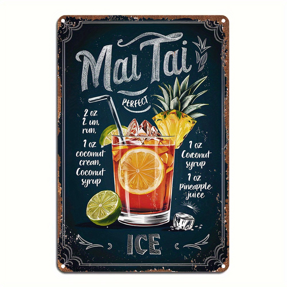 لوحة معدنية عتيقة لقائمة مكونا - مراجعة Home Bar Lounge وسعره