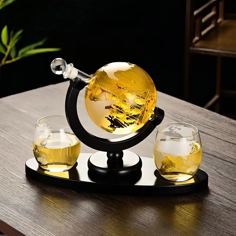 مجموعة إبريق نبيذ زجاجي مزخرف  - مراجعة Home Bar Stand وسعره